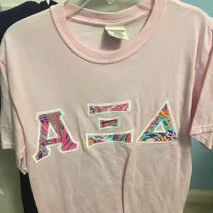 Alpha xi delta stitched letter shirt